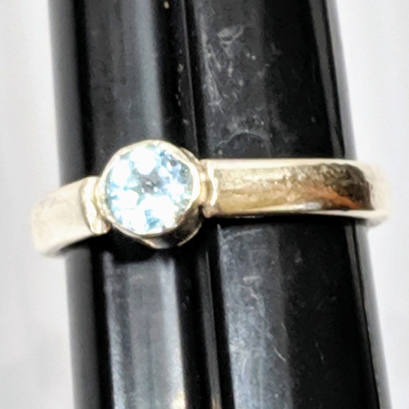 Handcrafted Blue Topaz Sterling Silver Ring - Picture 4 of 8